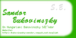 sandor bukovinszky business card